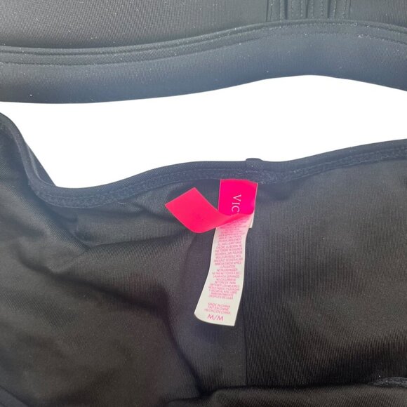 VICTORIA'S SECRET Bikini Medium Black Strappy Padded Top & Cheeky Bottom 2 Piece - Picture 10 of 10